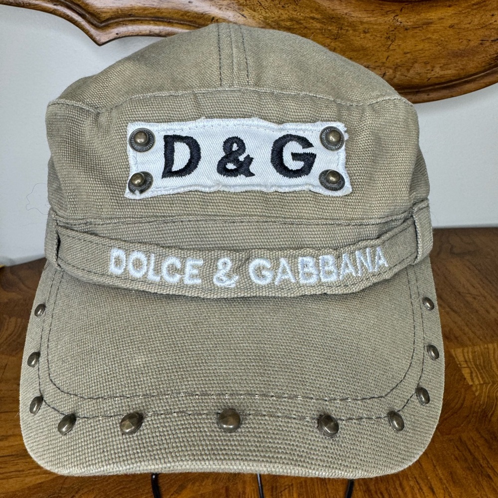 Dolce & Gabbana Doughboy Style Studded Cap Hat